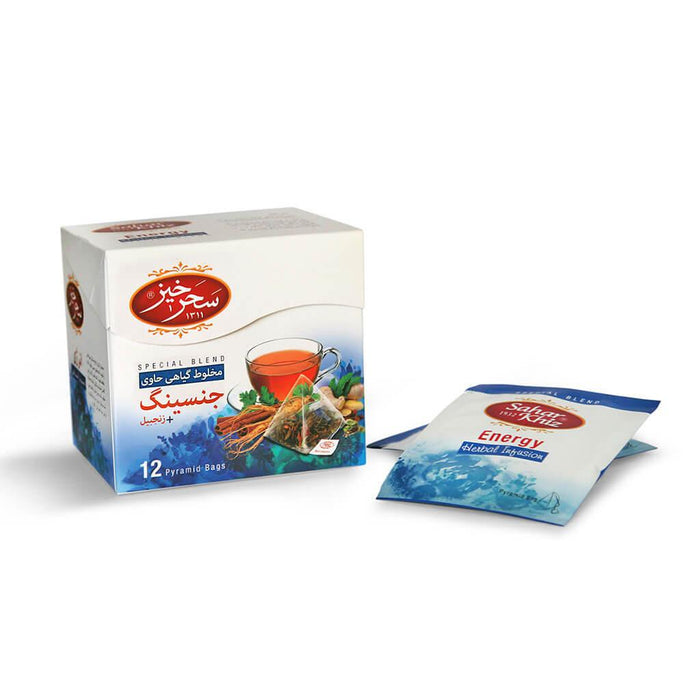 Saharkhiz - Power Herbal Tea - Ginseng and Ginger (12 Pyramid Bags) - Limolin Grocery