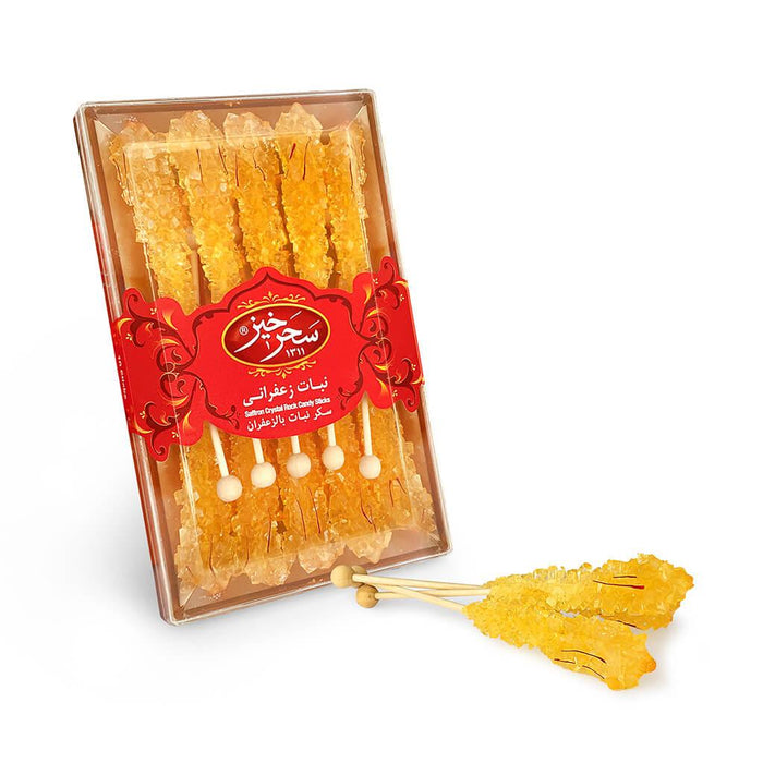 Saharkhiz - Saffron Rock Candy - Crystal Box (10 Sticks) - Limolin Grocery