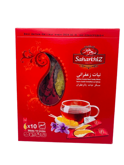 Saharkhiz - Saffron Rock Candy paper box (10 Sticks) - Limolin Grocery